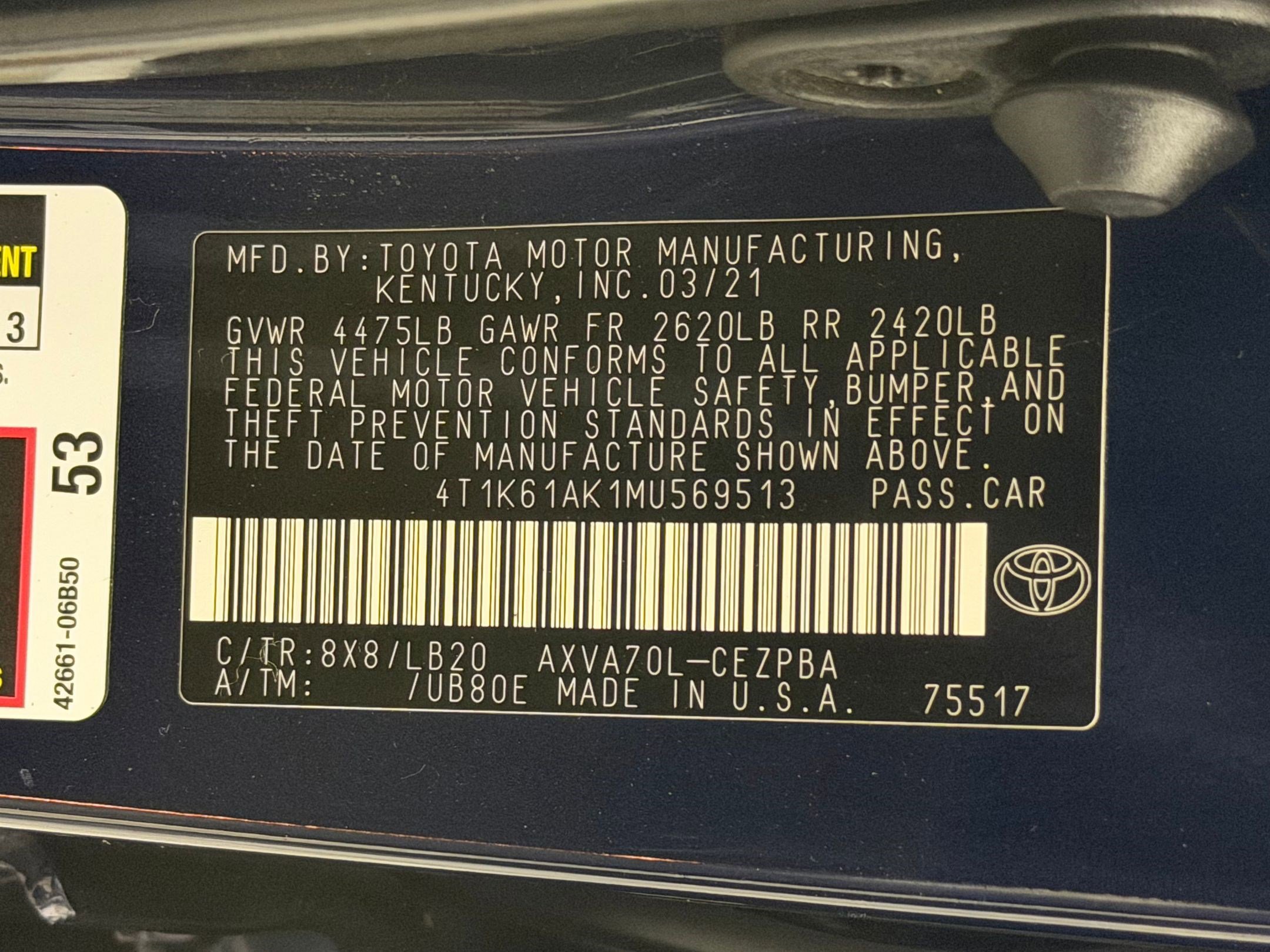 Used 2021 Toyota Camry XSE w/ Carpet Mat Package (TMS) FWD image 29