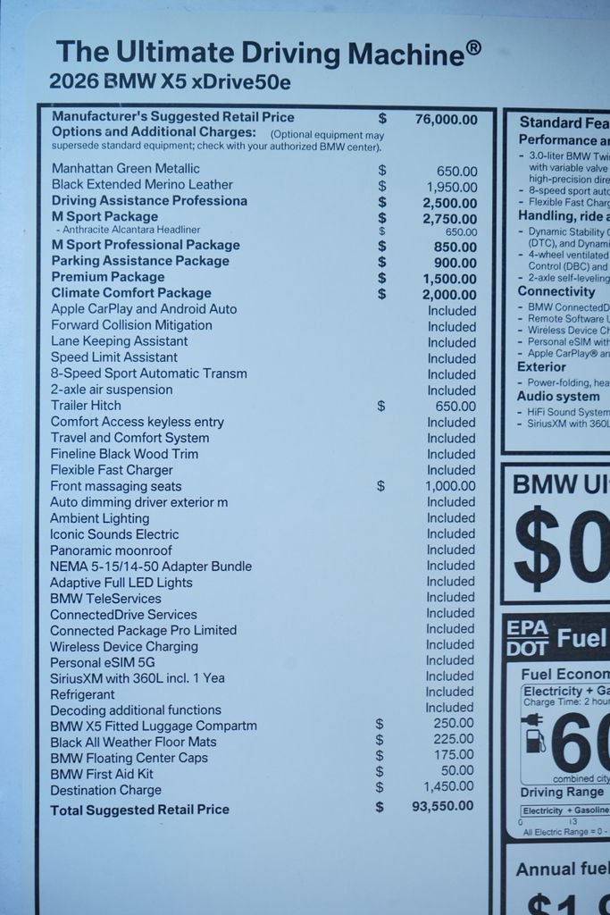 New 2026 BMW X5 xDrive50e w/ M Sport Package image 9