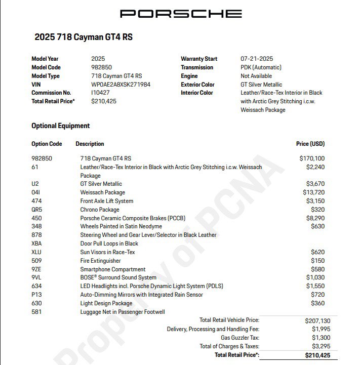 Certified 2025 Porsche 718 Cayman GT4 RS RWD image 31