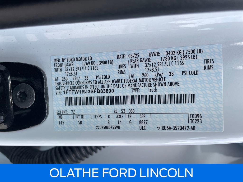 Used 2025 Ford F150 Raptor w/ Equipment Group 803A Raptor R AWD/4WD image 23