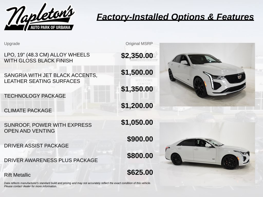 Used 2021 Cadillac CT4 V w/ Technology Package AWD/4WD image 4