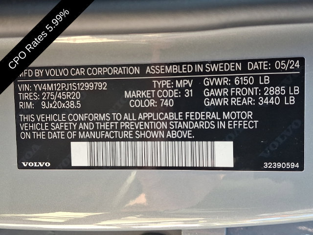 Certified 2025 Volvo XC90 B5 Core w/ Climate Package AWD/4WD image 29