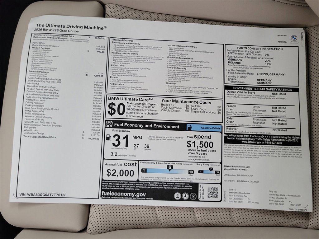 Used 2026 BMW 228i 228 Gran Coupe w/ Premium Package image 14