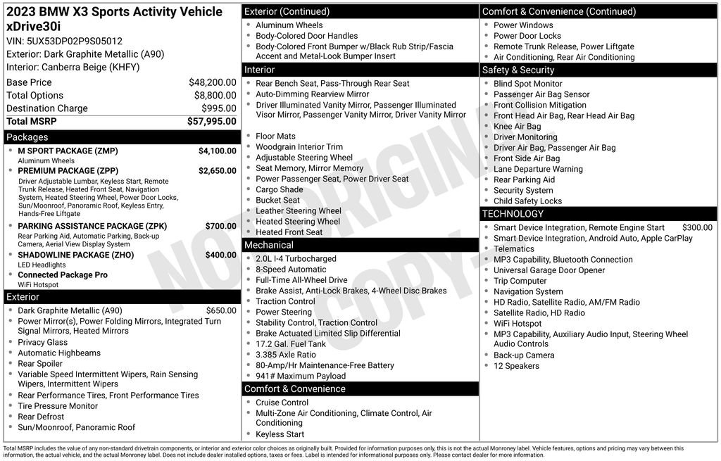 Used 2023 BMW X3 xDrive30i w/ M Sport Package AWD/4WD image 5