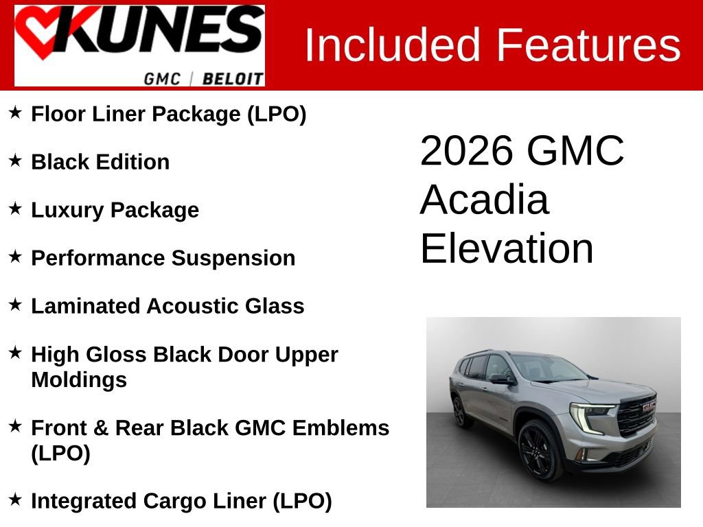 New 2026 GMC Acadia Elevation w/ Black Edition AWD/4WD image 2