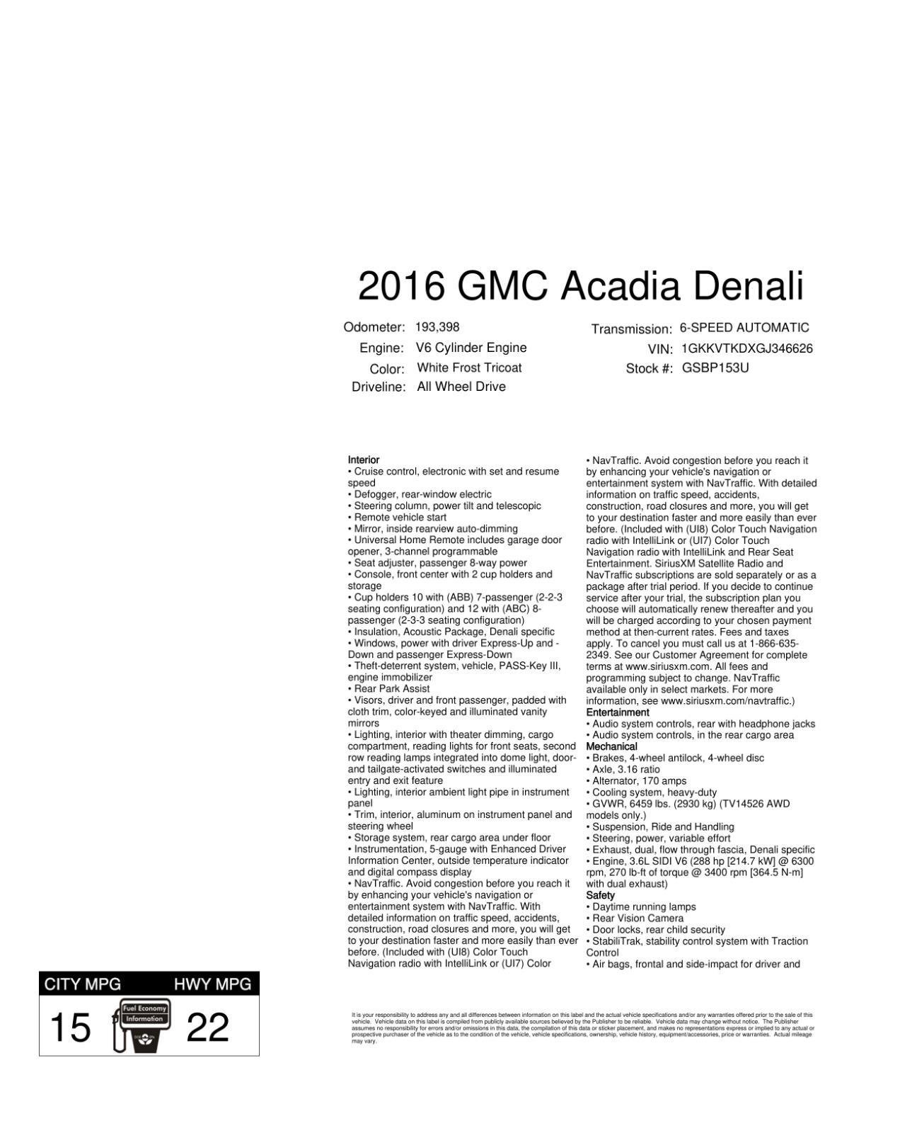 Used 2016 GMC Acadia Denali image 4