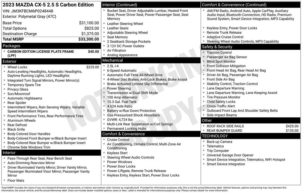 Used 2023 MAZDA CX-5 Carbon Edition AWD/4WD image 6