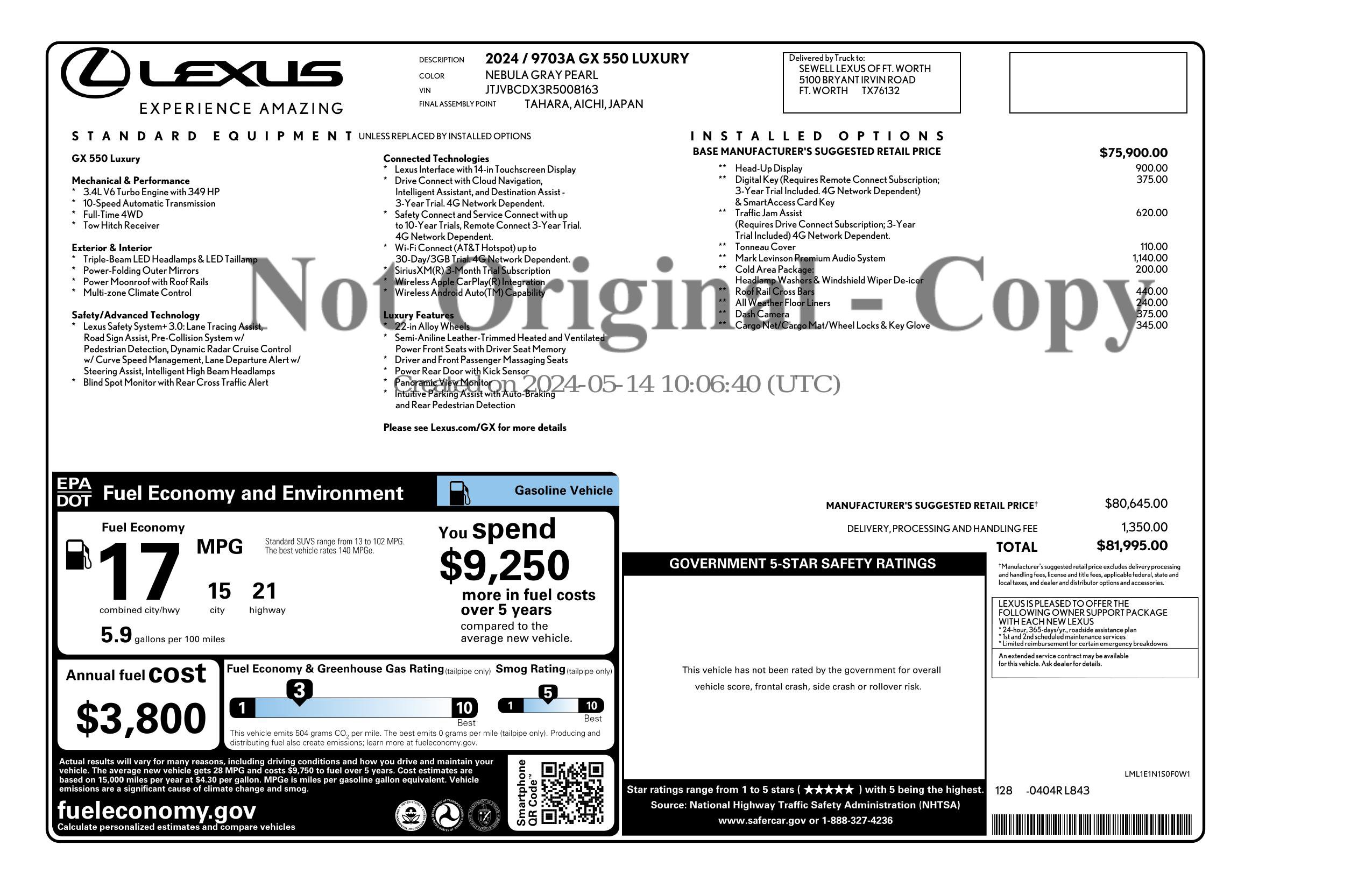 Used 2024 Lexus GX 550 w/ Accessory Package (Z1) AWD/4WD image 3