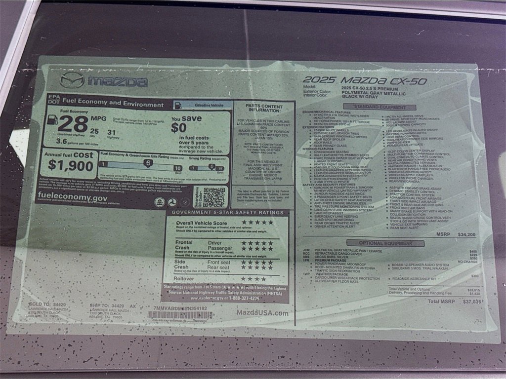 Certified 2025 MAZDA CX-50 AWD 2.5 S w/ Weather Package image 20