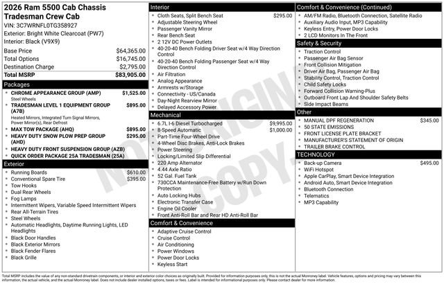 New 2026 RAM 5500 Tradesman w/ Chrome Appearance Group AWD/4WD image 7