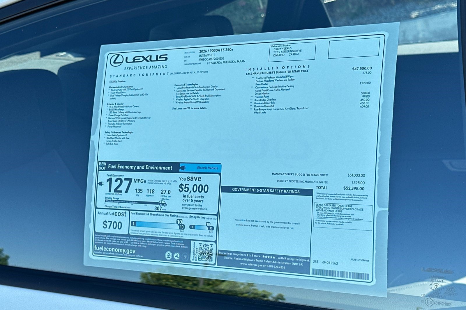 New 2026 Lexus ES 350e w/ Convenience Package FWD image 28