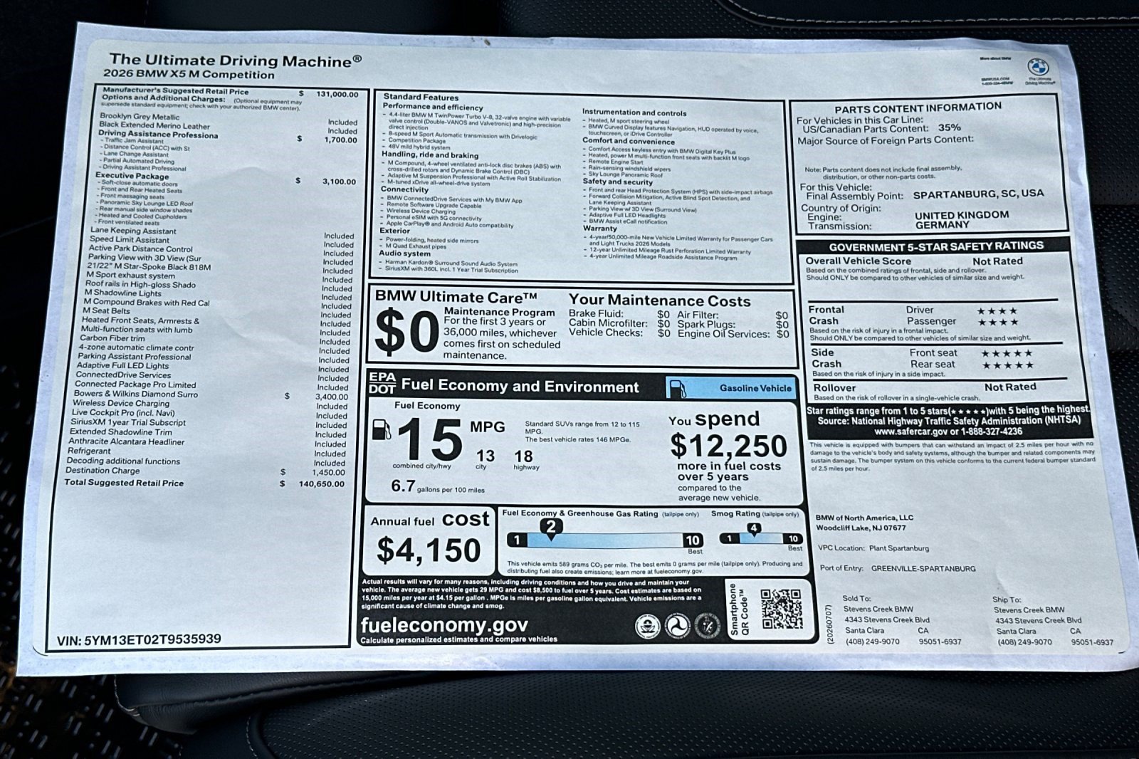 New 2026 BMW X5 M Competition w/ Executive Package AWD/4WD image 30