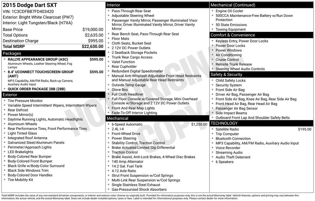 Used 2015 Dodge Dart SXT FWD image 41