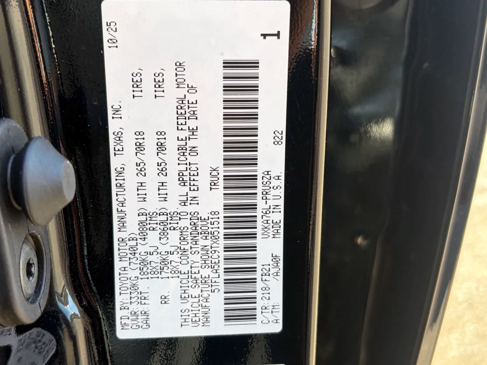Certified 2026 Toyota Tundra SR5 w/ TRD Off-Road Package AWD/4WD image 29