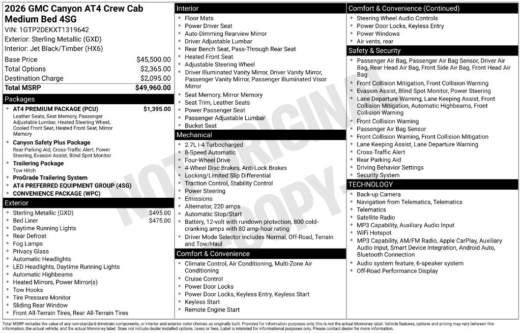 New 2026 GMC Canyon AT4 w/ AT4 Premium Package AWD/4WD image 5