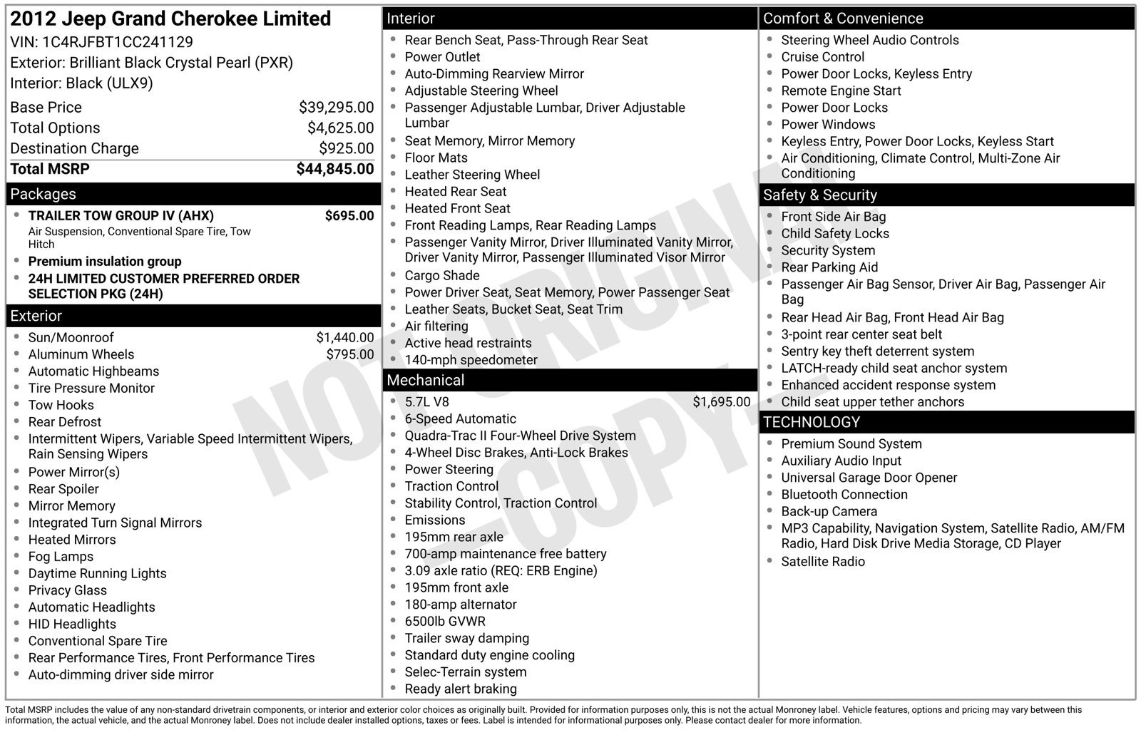 Used 2012 Jeep Grand Cherokee Limited w/ Trailer Tow Group IV AWD/4WD image 2