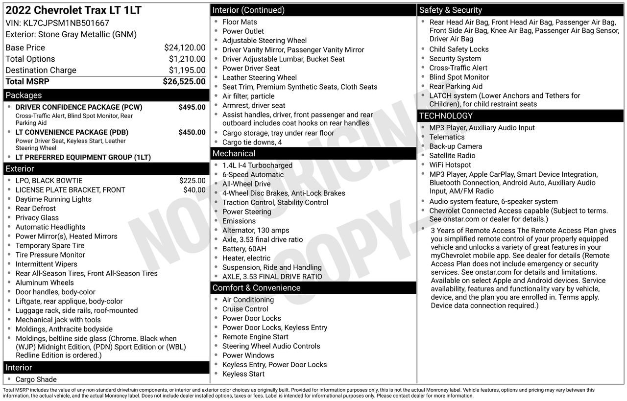 Used 2022 Chevrolet Trax LT w/ Driver Confidence Package AWD/4WD image 5