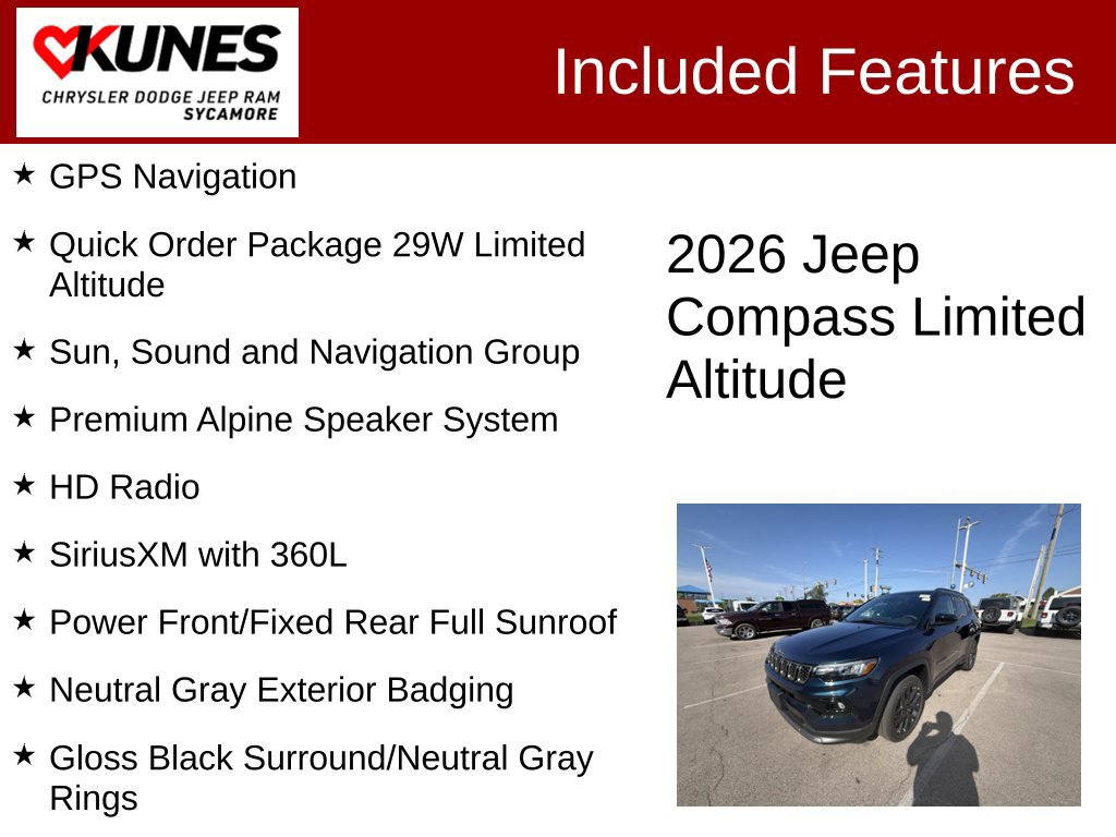 New 2026 Jeep Compass Limited w/ Sun, Sound & Navigation Group AWD/4WD image 2