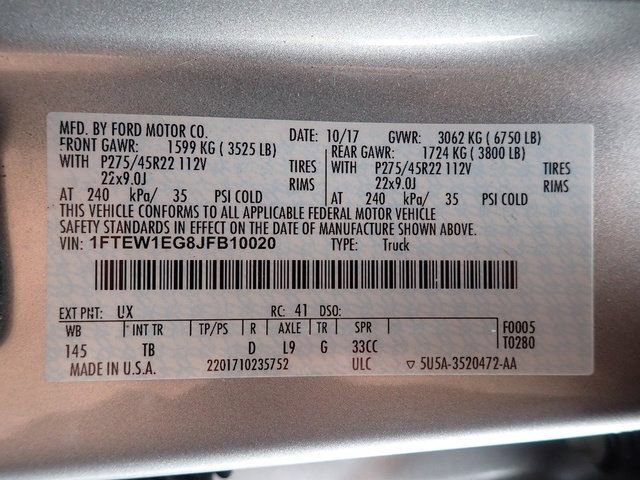 Used 2018 Ford F150 Limited w/ Trailer Tow Package AWD/4WD image 24