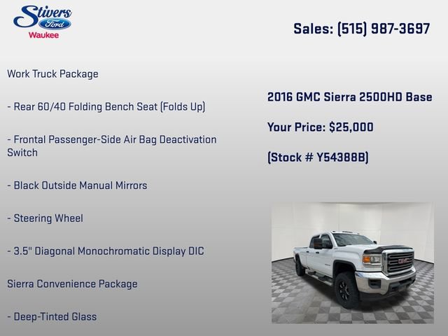 Used 2016 GMC Sierra 2500 4x4 Crew Cab w/ Sierra Convenience Package image 8