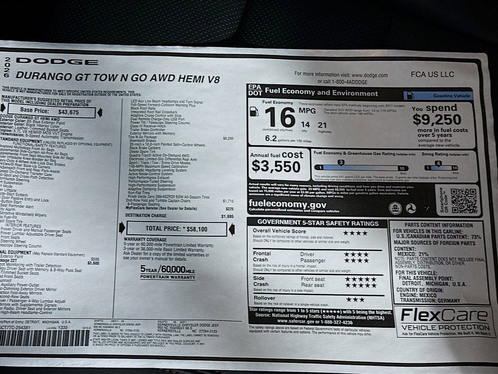 New 2026 Dodge Durango GT AWD/4WD image 21
