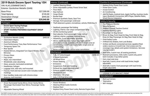Used 2019 Buick Encore Sport Touring image 30