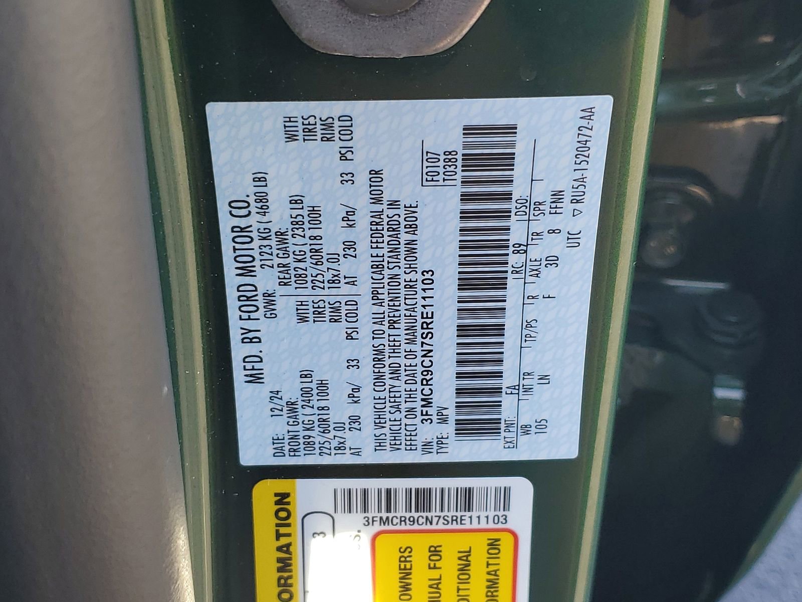 Certified 2025 Ford Bronco Sport Outer Banks w/ Outer Banks Tech Package+ image 30