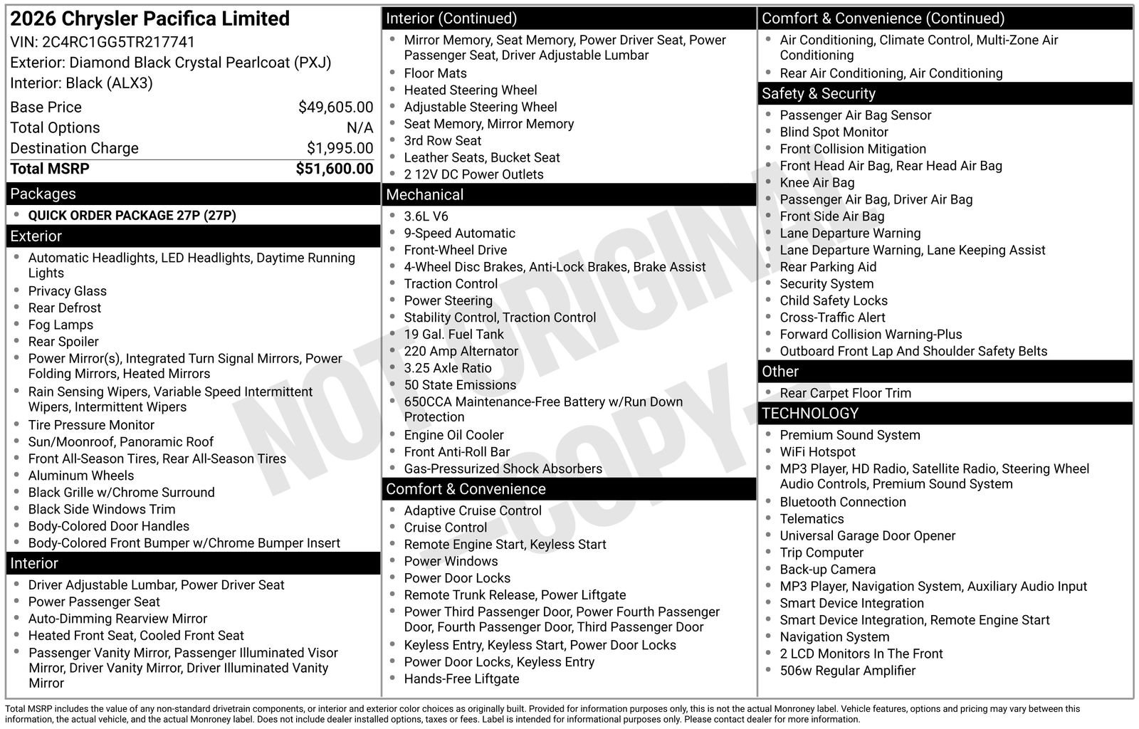 Used 2026 Chrysler Pacifica Limited FWD image 42