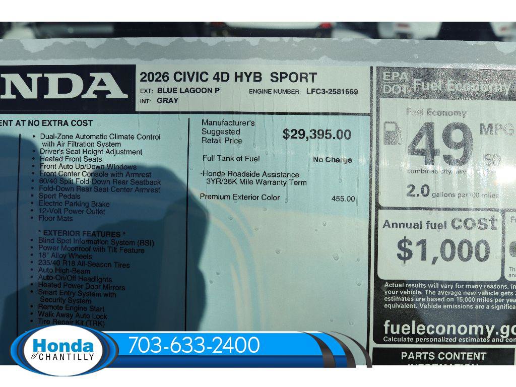 New 2026 Honda Civic Sport image 37