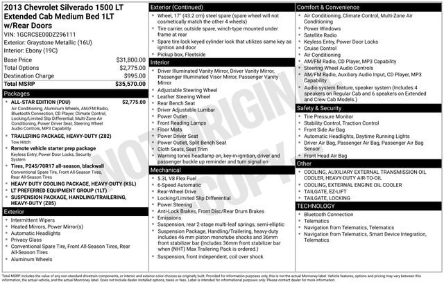 Certified 2013 Chevrolet Silverado 1500 LT w/ All-Star Edition RWD image 13