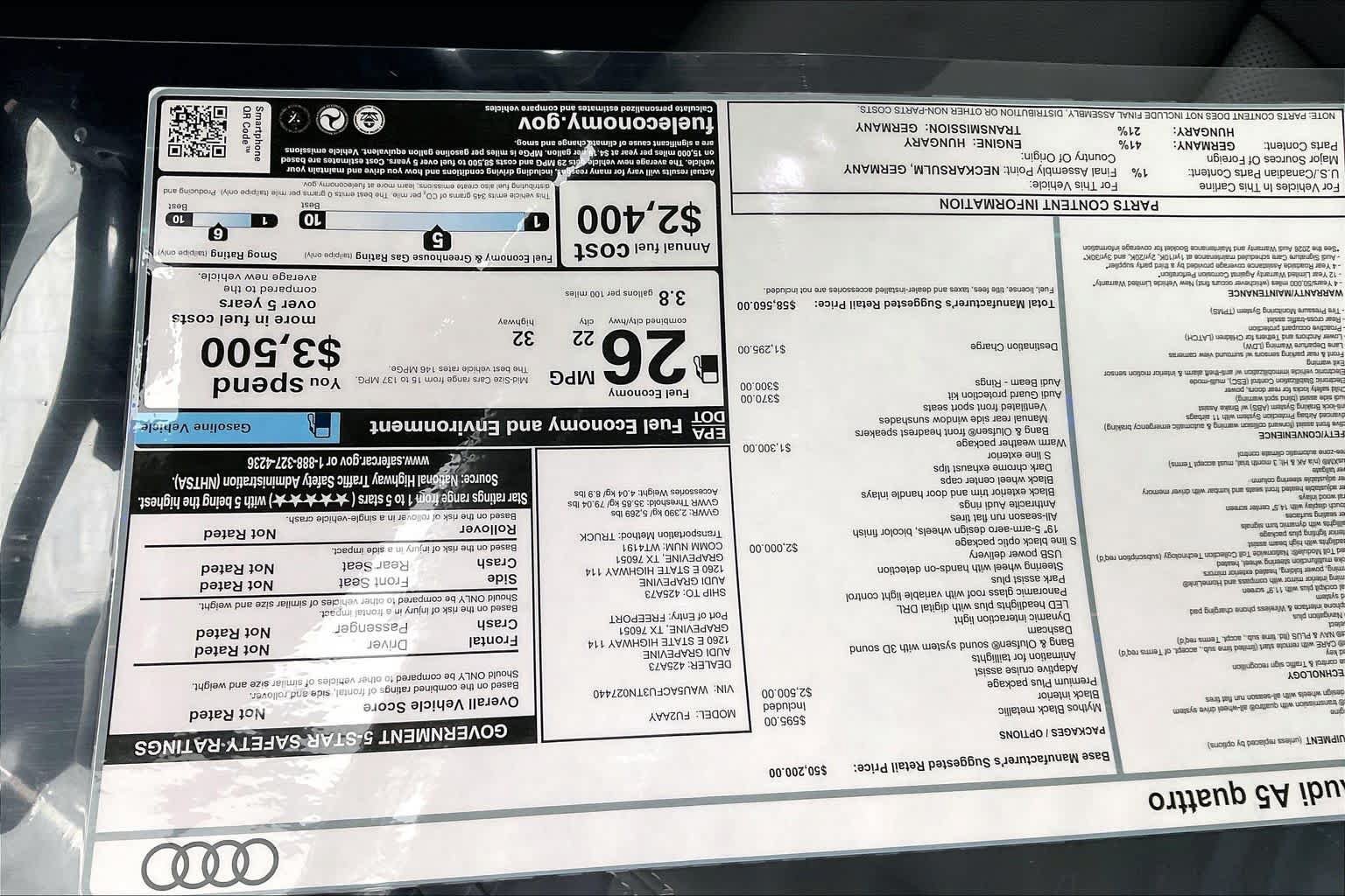 Used 2026 Audi A5 Premium Plus w/ Premium Plus Package AWD/4WD image 19