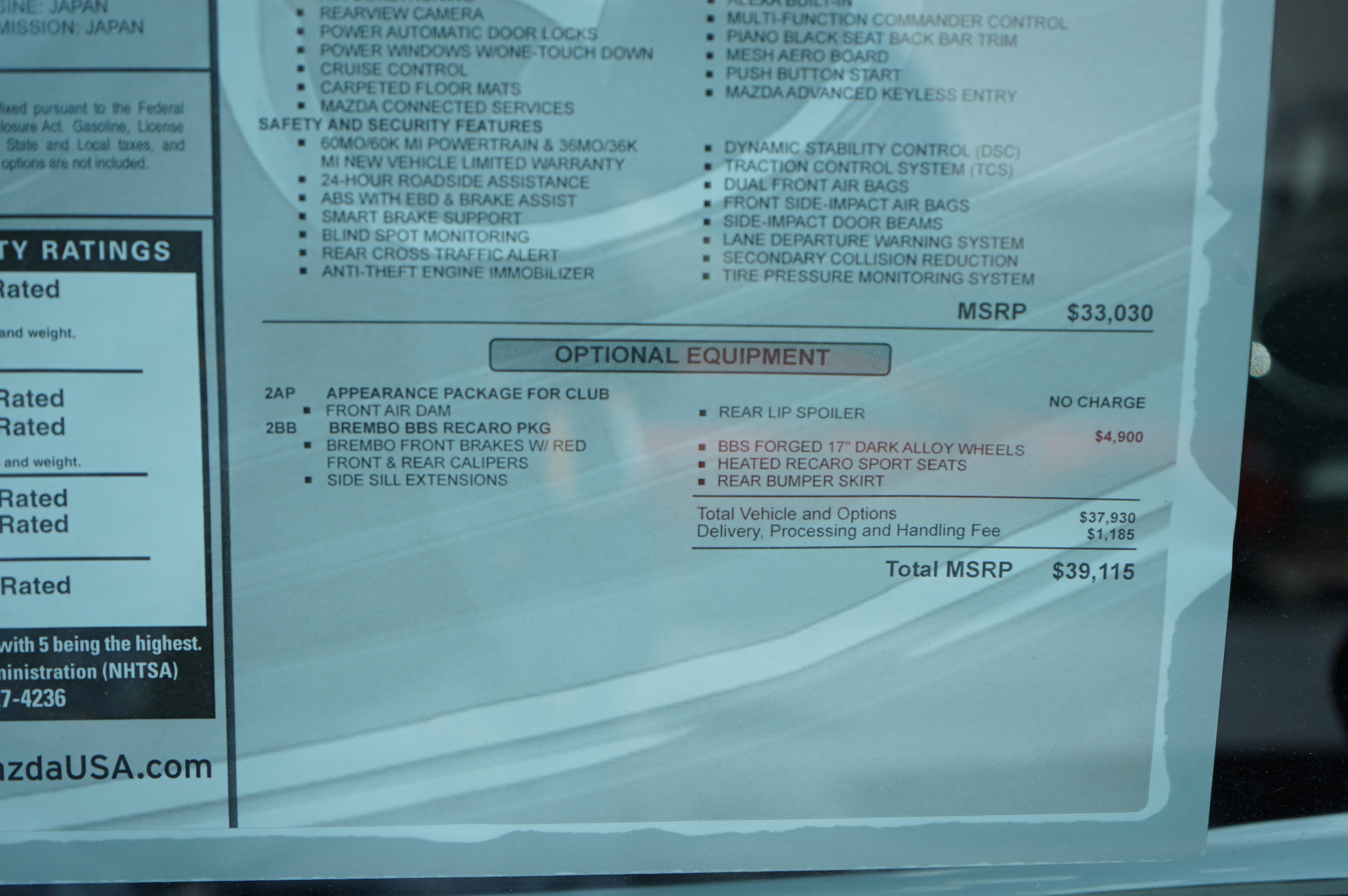 New 2025 MAZDA MX-5 Miata Club w/ Brembo/BBS Recaro Package image 2