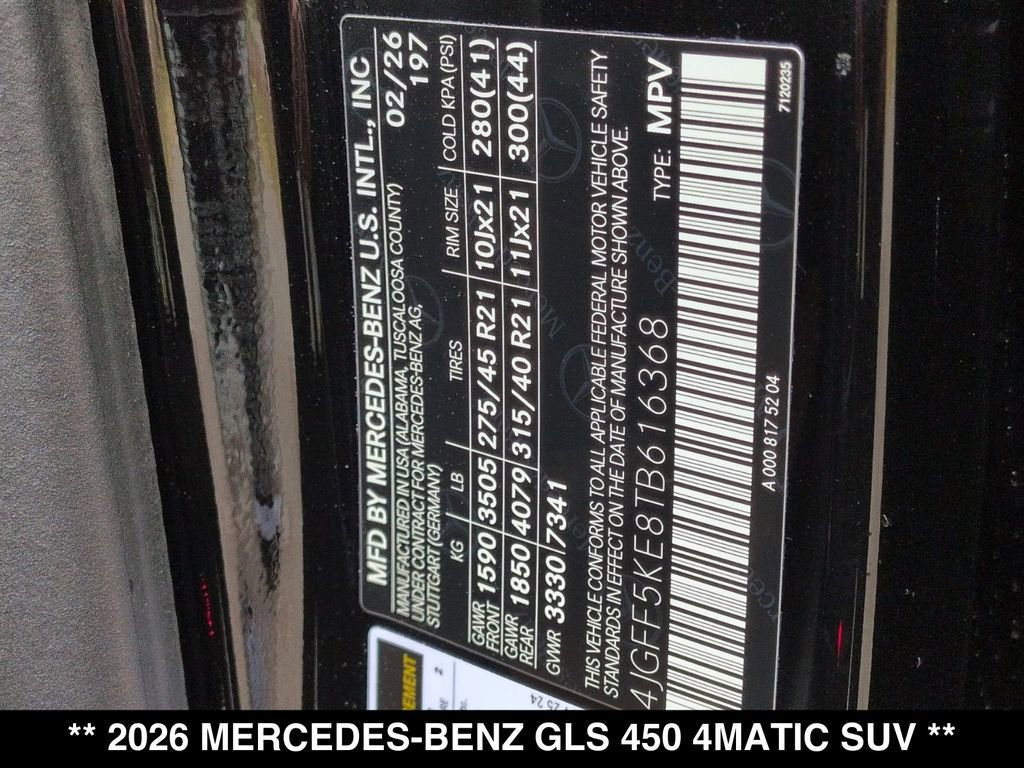 New 2026 Mercedes-Benz GLS 450 4MATIC image 20