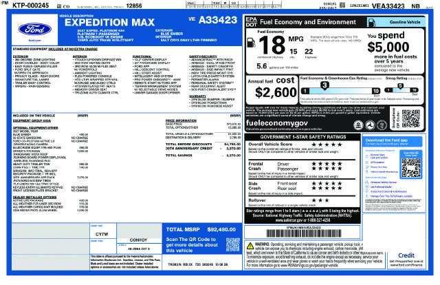 New 2027 Ford Expedition Max Platinum AWD/4WD image 24