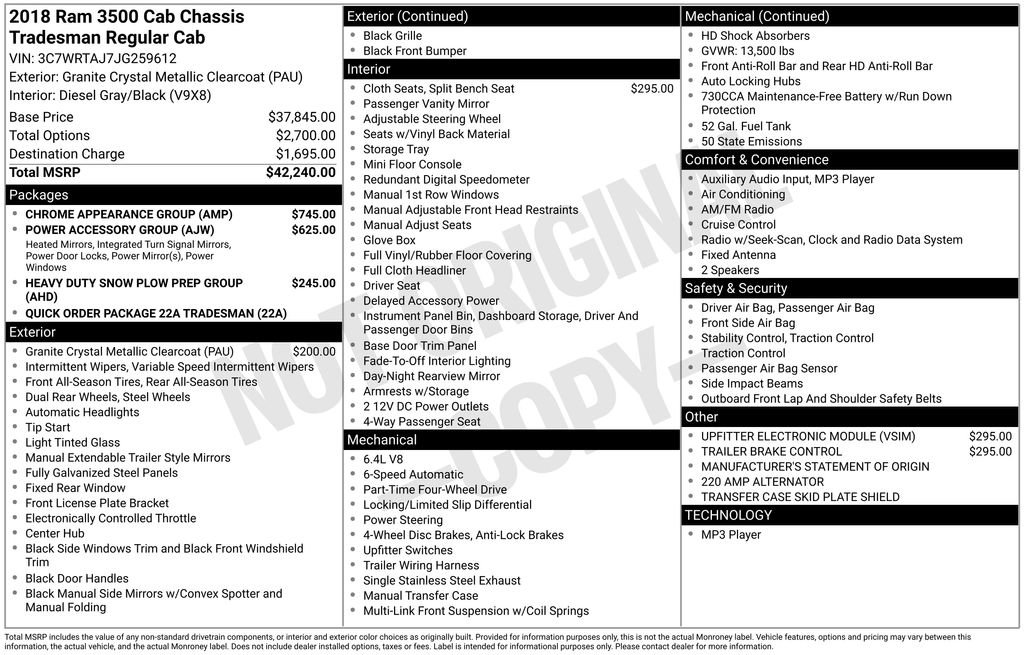 Used 2018 RAM 3500 Tradesman w/ Chrome Appearance Group image 17