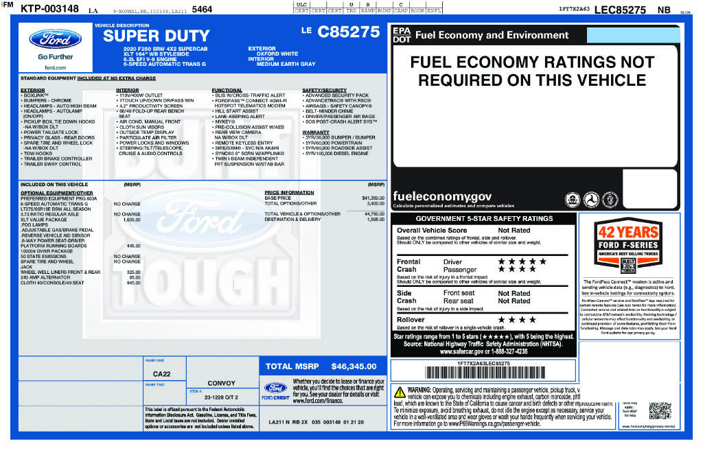 Certified 2020 Ford F250 XLT w/ XLT Value Package RWD image 34