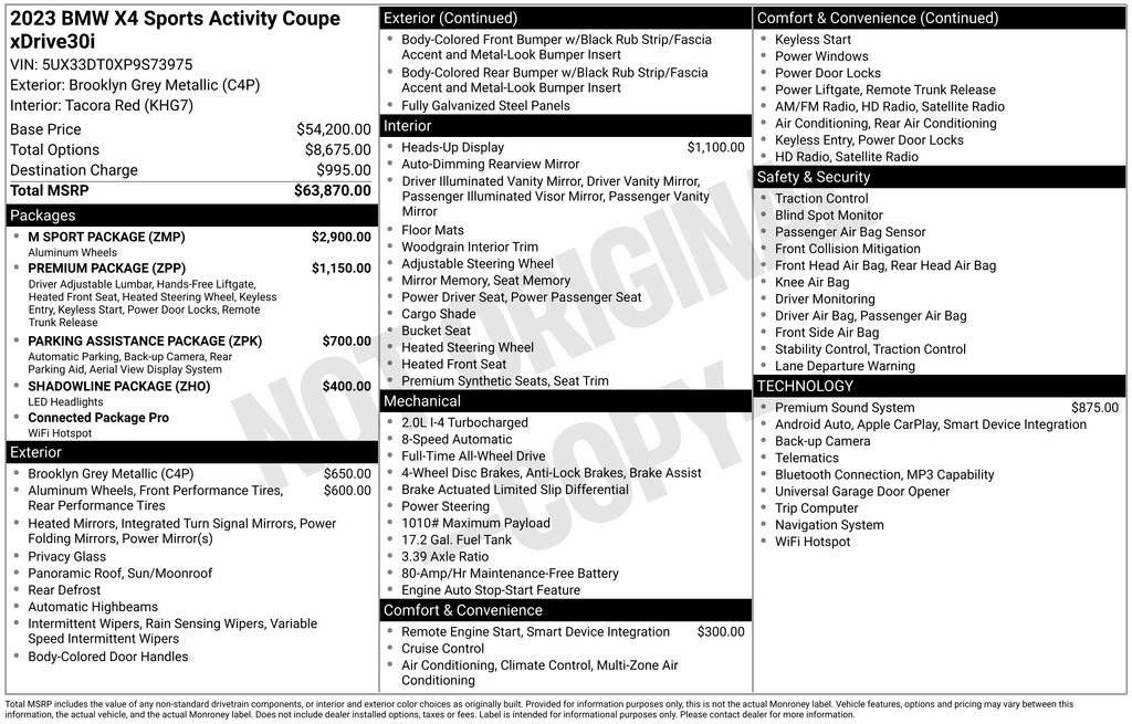 Used 2023 BMW X4 xDrive30i w/ M Sport Package AWD/4WD image 17