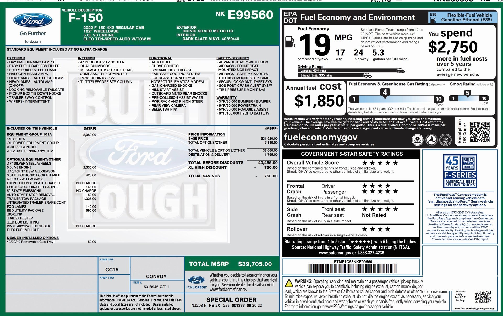 Used 2022 Ford F150 XL w/ Equipment Group 101A High image 3