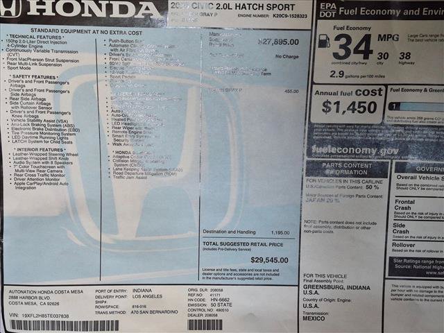 New 2026 Honda Civic Sport image 18
