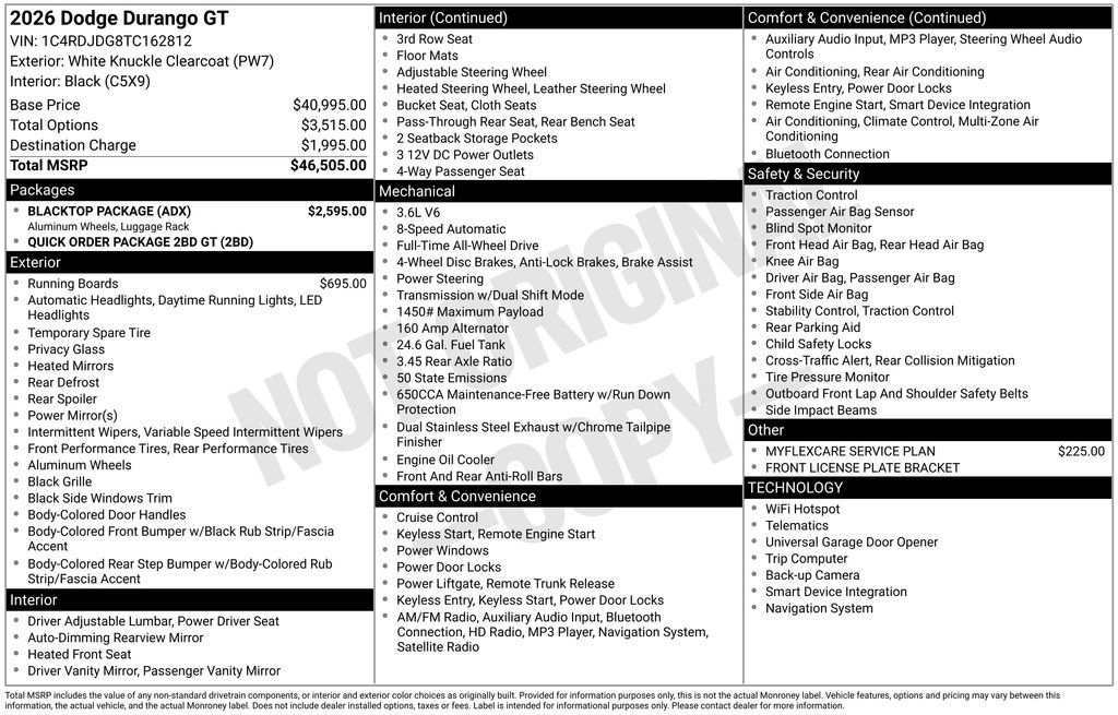 New 2026 Dodge Durango GT w/ Blacktop Package image 4
