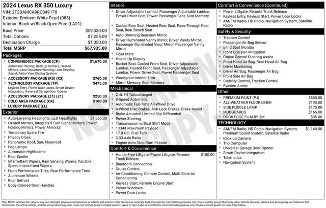 Used 2024 Lexus RX 350 AWD w/ Convenience Package image 37