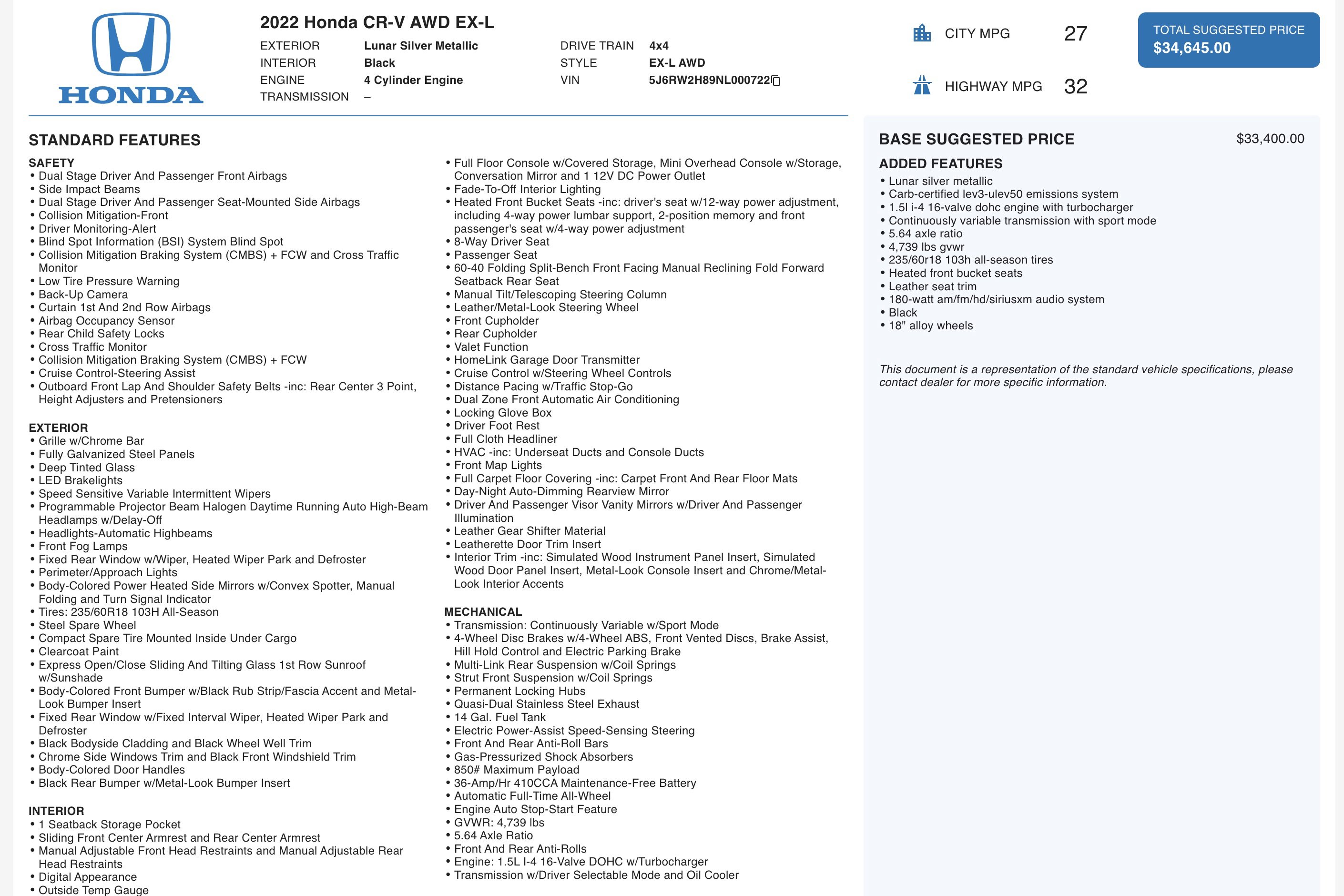 Used 2022 Honda CR-V EX-L image 5