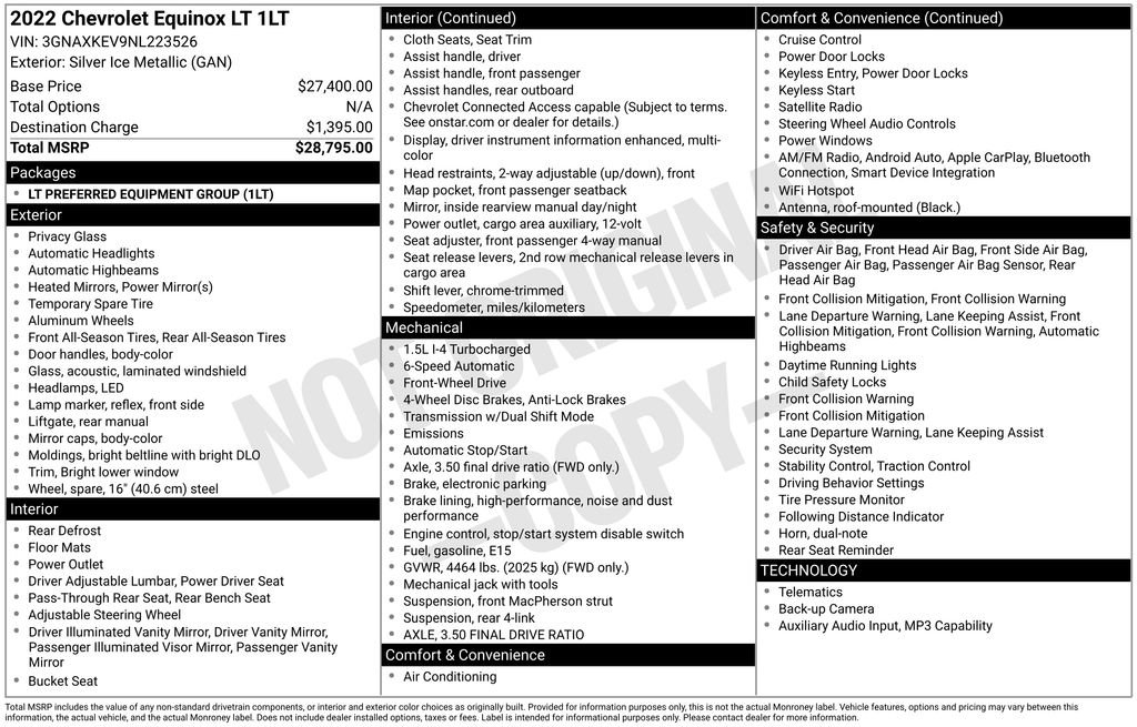 Used 2022 Chevrolet Equinox LT FWD image 22