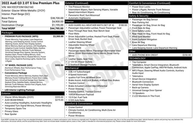 Certified 2022 Audi Q3 2.0T Premium Plus w/ Premium Plus Package AWD/4WD image 44