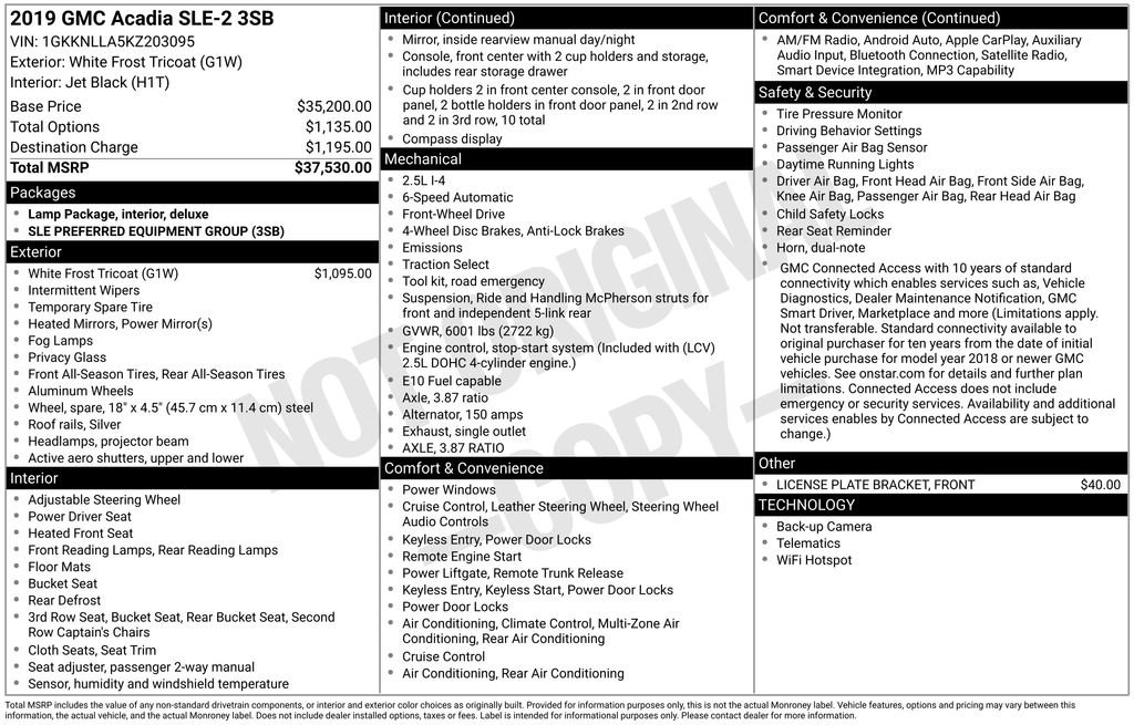 Used 2019 GMC Acadia SLE image 31