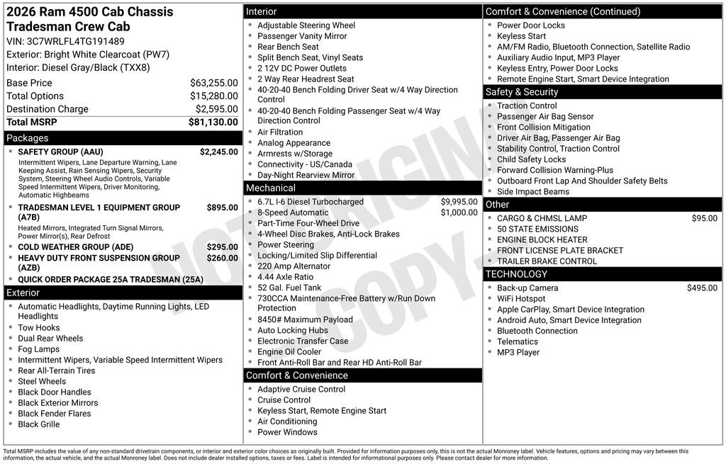 New 2026 RAM 4500 Tradesman w/ Safety Group AWD/4WD image 30
