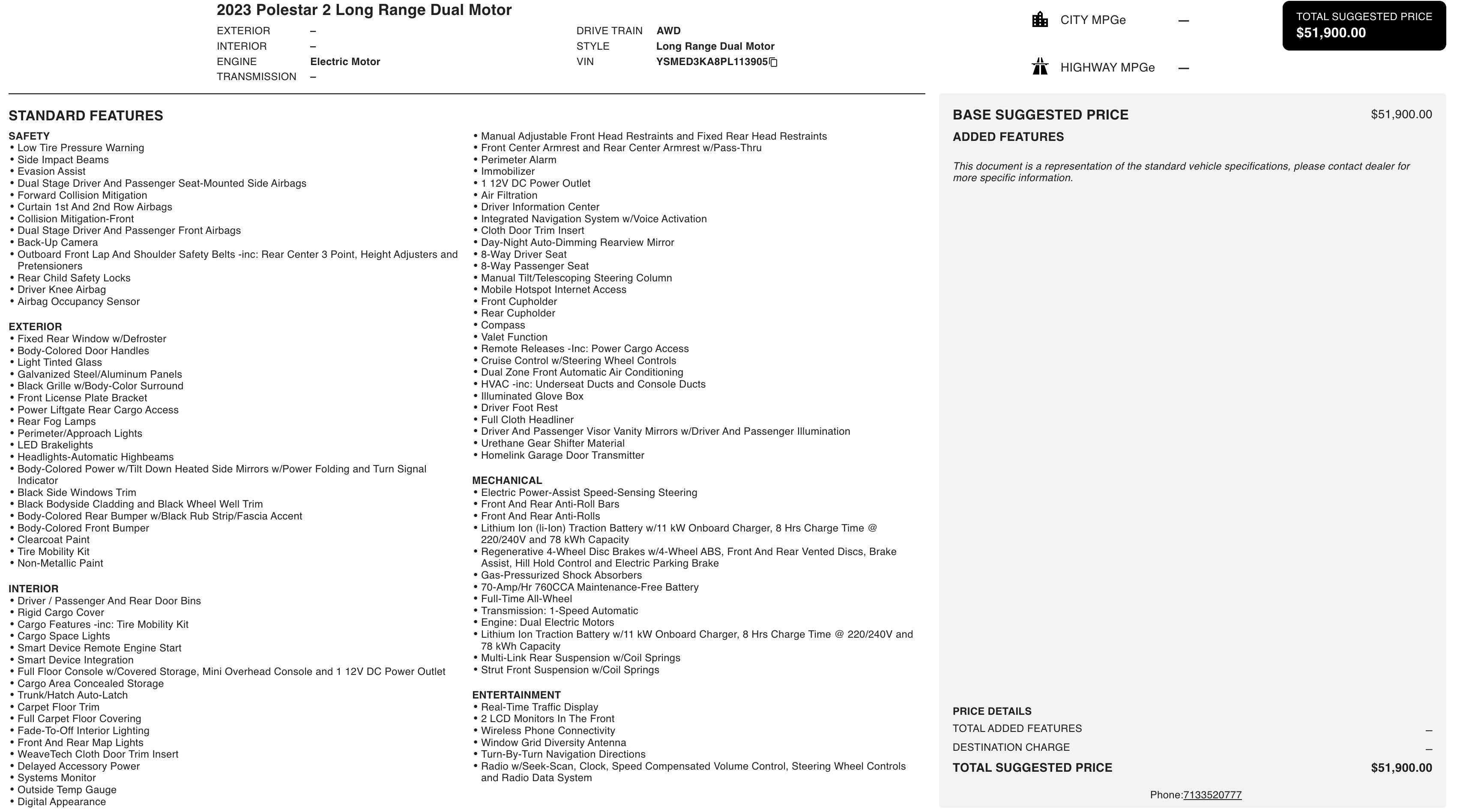 Used 2023 Polestar Polestar 2 AWD/4WD image 2