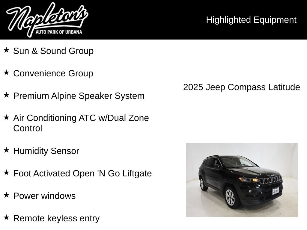 Used 2025 Jeep Compass Latitude w/ Sun & Sound Group AWD/4WD image 15