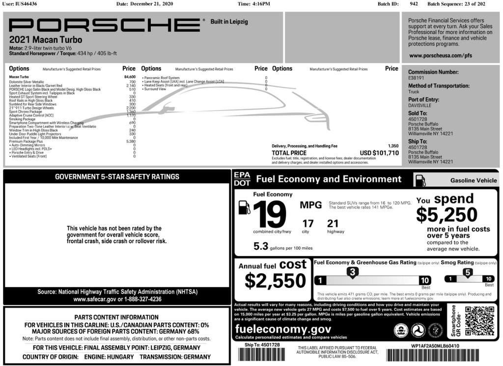 Certified 2021 Porsche Macan Turbo image 40