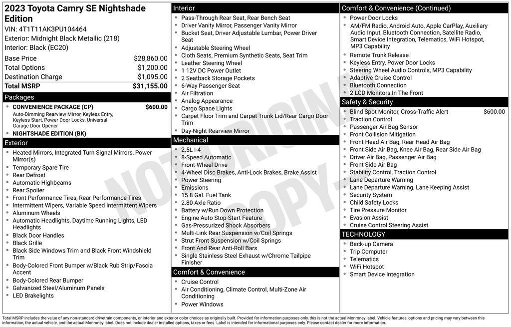 Certified 2023 Toyota Camry SE w/ Convenience Package image 7